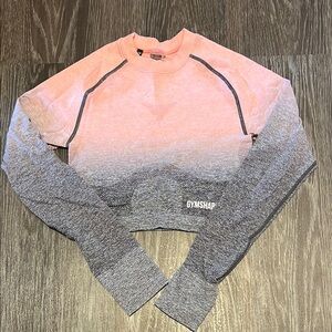 Gymshark Pink and Gray Ombre Crop Top